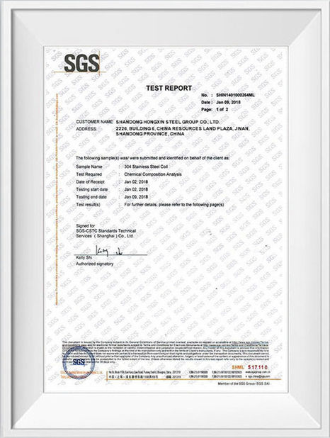 Cina Shandong Hongxin International Trade Co., LTD. Sertifikasi